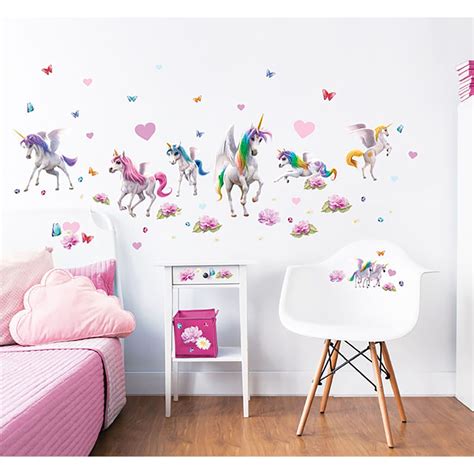 Walltastic mural showcasing a magical unicorn